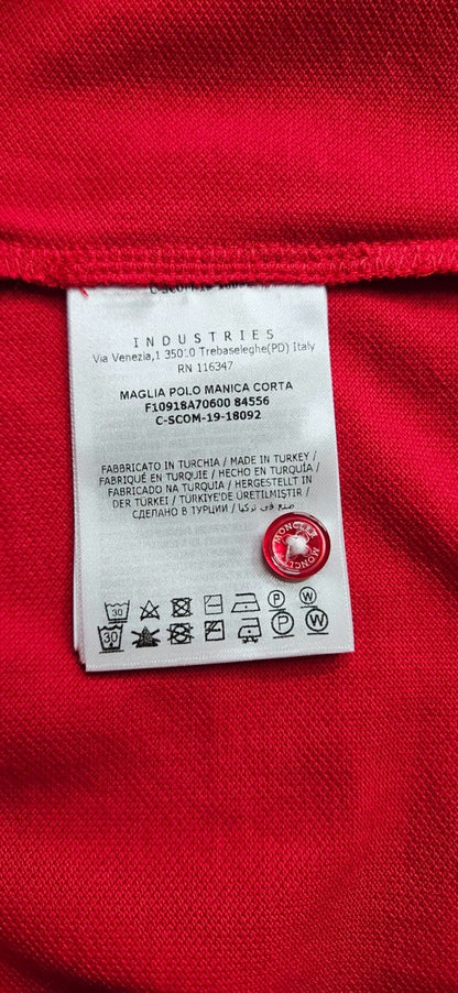 Moncler Maglia Polo Manica Corta Red Men's Size S NWT F10918A70600 8455611