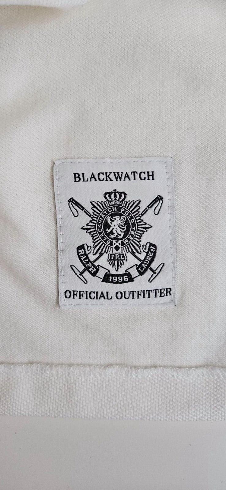 Polo Ralph Lauren Black Watch Polo Team 1996 Crest White Polo Shirt S NWT12