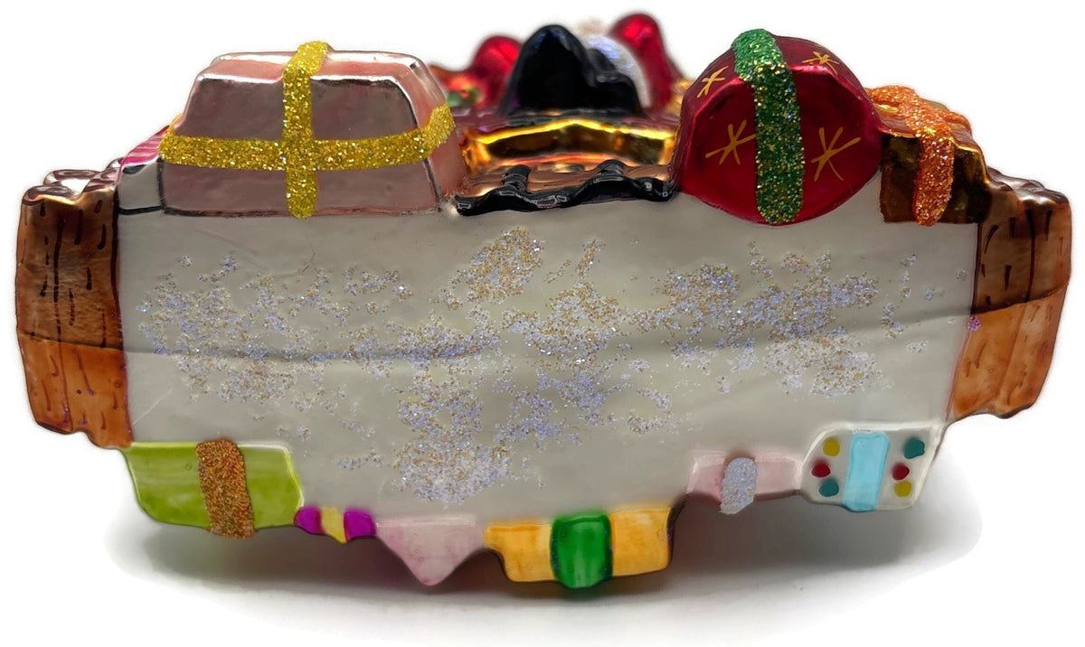 Christopher Radko Santa Pause Gifts Fireplace Glass Christmas Ornament 10101739