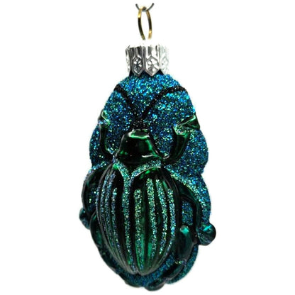 Patricia Breen Bugs Turquoise Beetle Blue Glitter Glass Christmas Ornament 32112