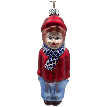 Patricia Breen Henry The Victorian Boy Auburn Hair Red Cuffs Glass Ornament 95060
