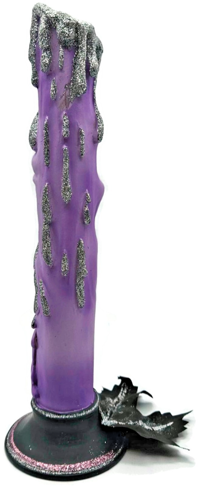 Kurt Adler Anthropomorphic LED Candle Stick Ghost Face Purple Halloween Decor5