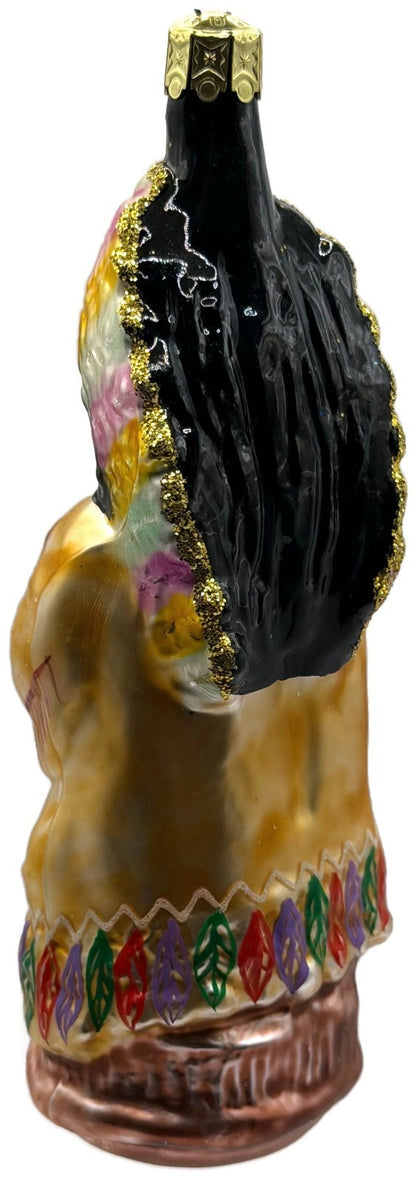 Christopher Radko Sitting Bull Indian Chief Glass Christmas Ornament 91 107 06
