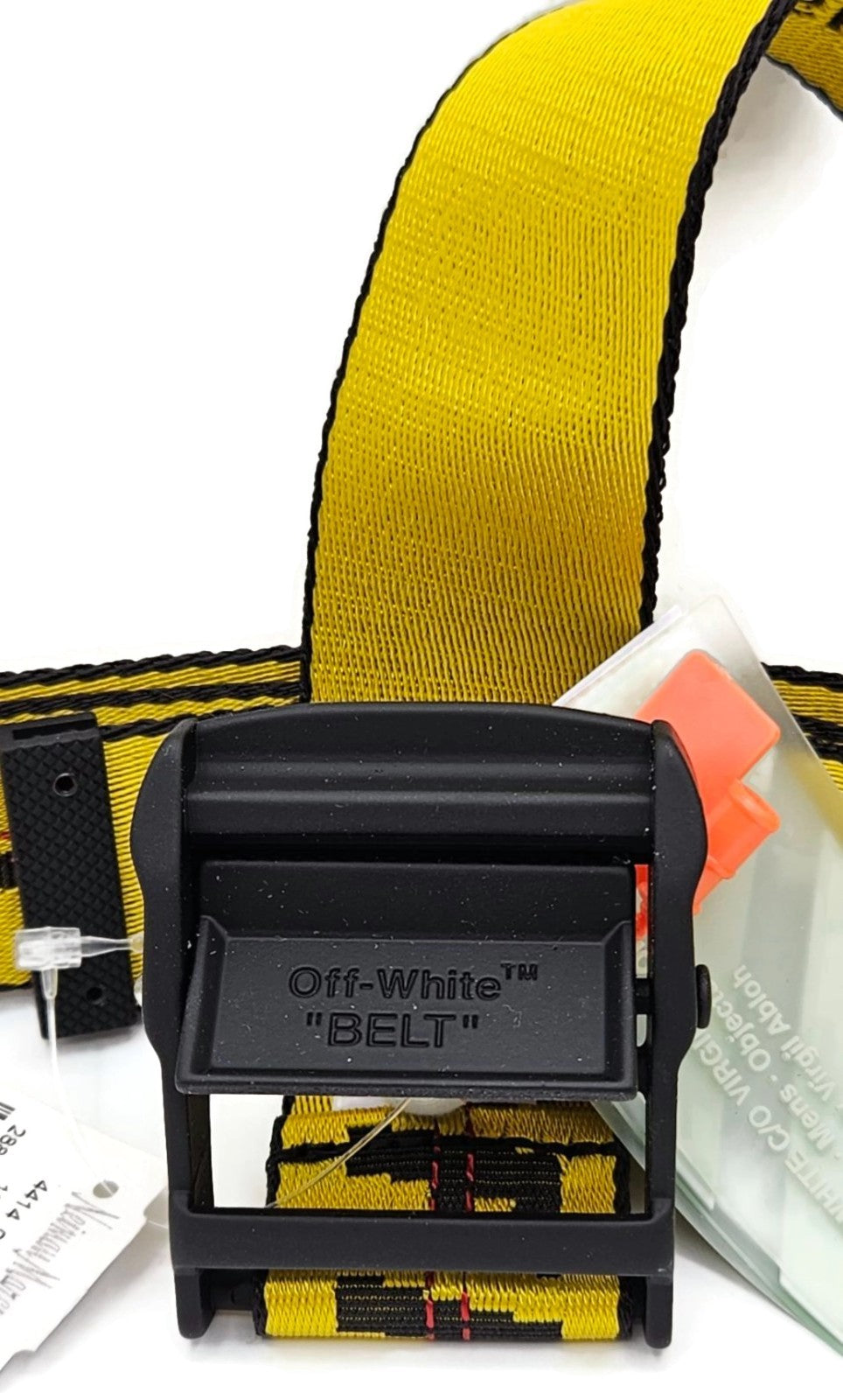 Off White c/o Virgil Abloh Industrial Belt Yellow 5400 lbs Webbing NWT4