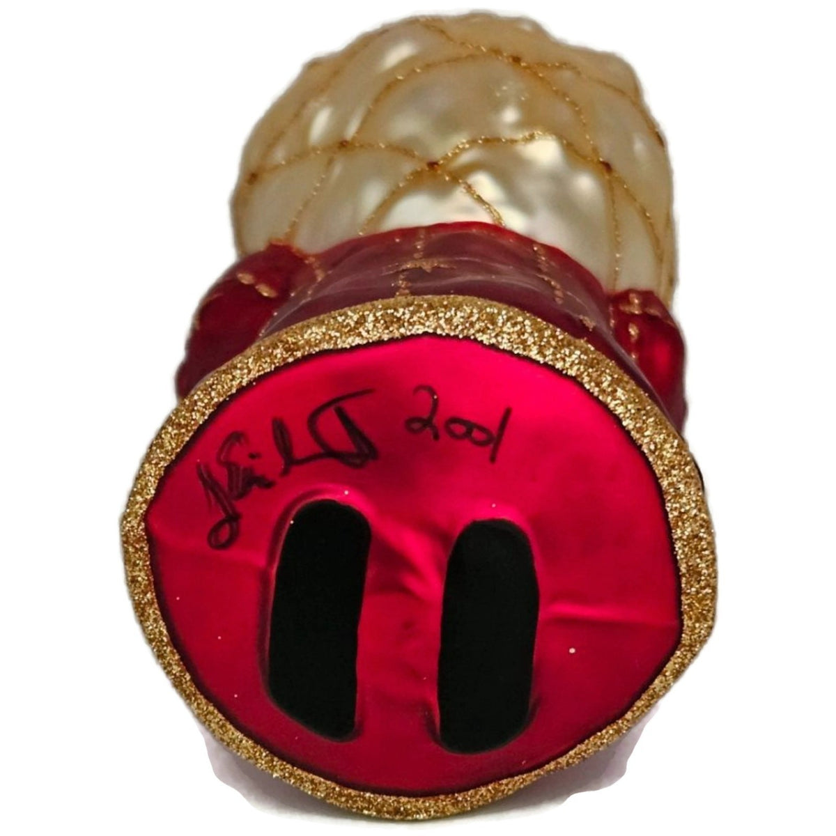 Patricia Breen Roosevelt Santa Red Glittered Stars Bear Christmas Ornament 21269