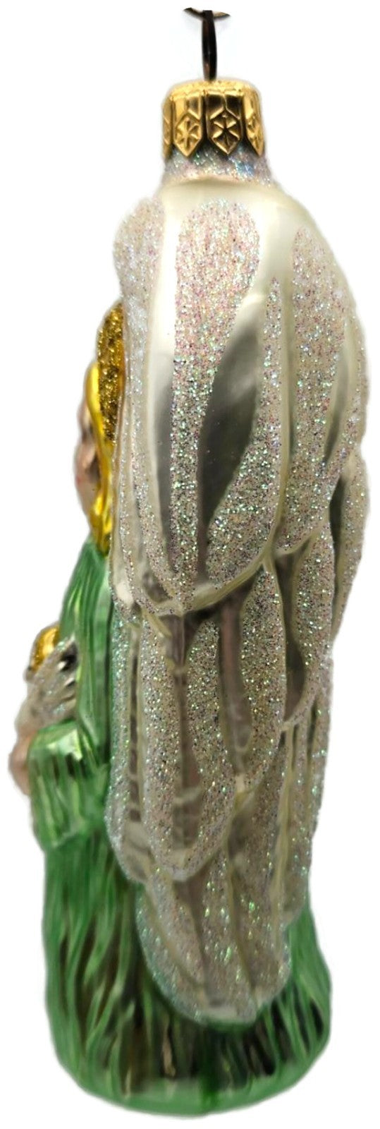 Patricia Breen Angel Of Peace Blonde Green Glitter Wings Christmas Ornament 96016