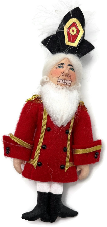 Gladys Boalt Nutcracker Red Coat Fabric Christmas Tree Ornament Signed Handmade0