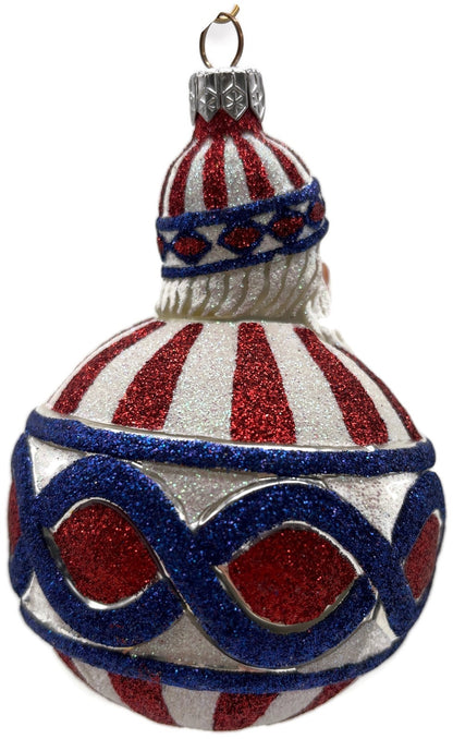 Patricia Breen Hollstrom Santa Patriotic Striped Christmas Tree Ornament NM 22225