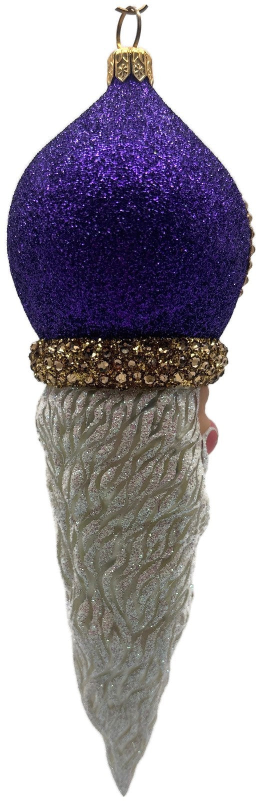 Patricia Breen Vendome Claus Glittered Purple Reflector Christmas Ornament 34413