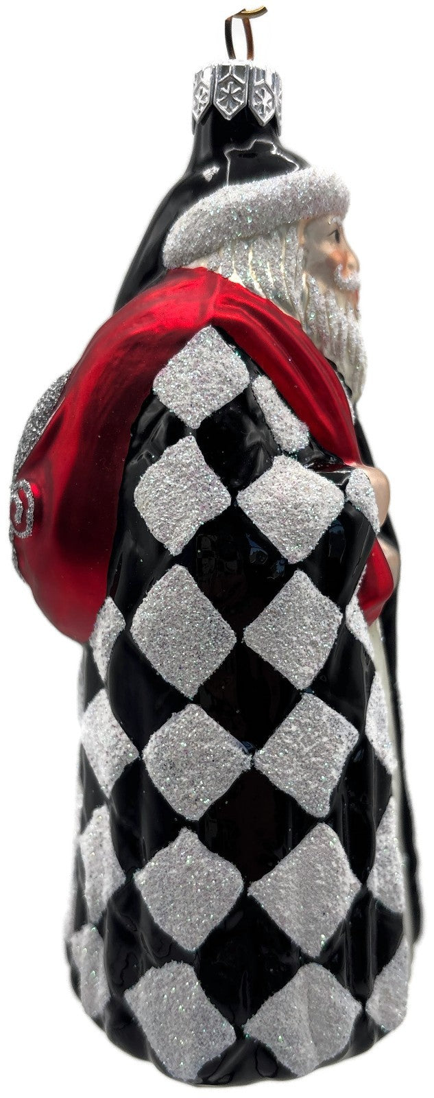Patricia Breen Saint Louis Santa Black White Diamond Christmas Ornament 97376