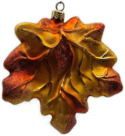 Christopher Radko Maple Frost Orange Large Leaf Fall Christmas Ornament 98-489-00