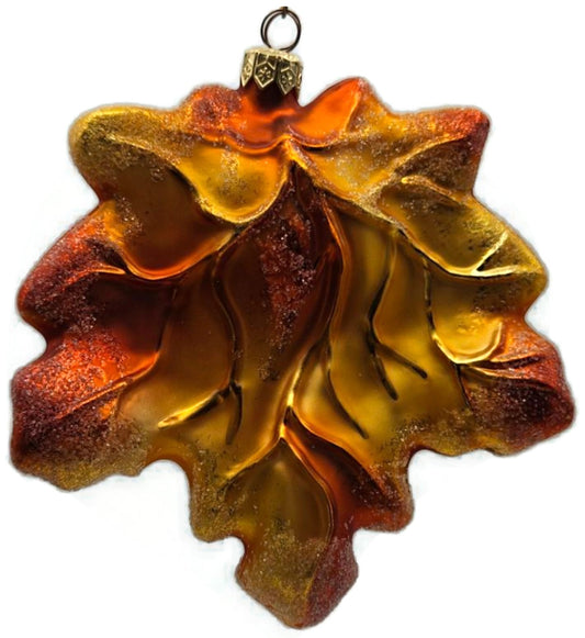 Christopher Radko Maple Frost Orange Large Leaf Fall Christmas Ornament 98-489-00