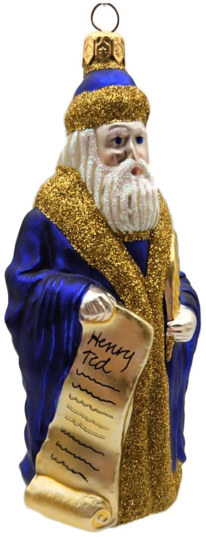 Patricia Breen Making His List Blue Santa Christmas Ornament 9633 19968