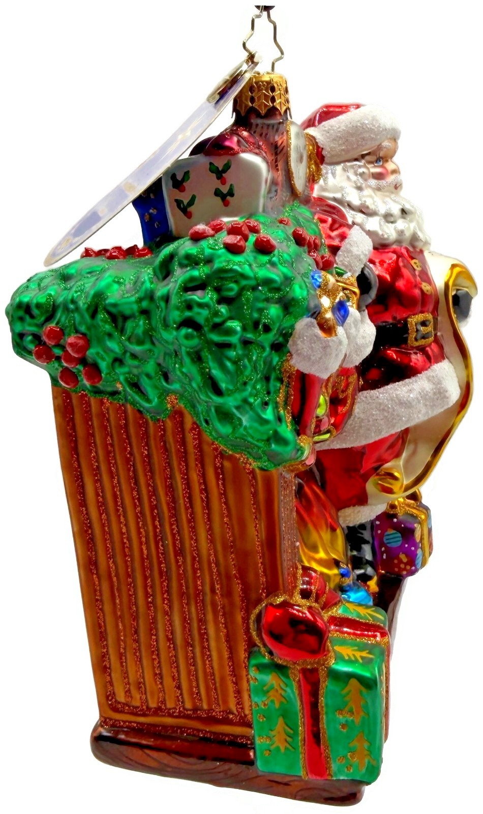Christopher Radko Joyful Visit Santa Claus Fireplace Christmas Ornament 10172977