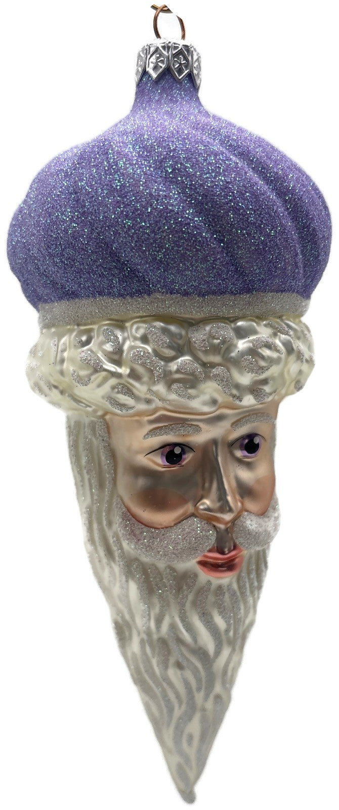 Patricia Breen Minsk Santa Claus Head Lavender Christmas Tree Ornament AIC 96357