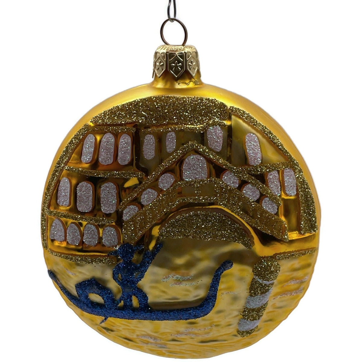 Patricia Breen Venice At Dusk Italy Gold Medallion Christmas Ornament 9700SLAM0