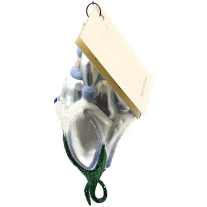 Patricia Breen Bluebell Santa Glittered Snowflake Spring Christmas Ornament 99957
