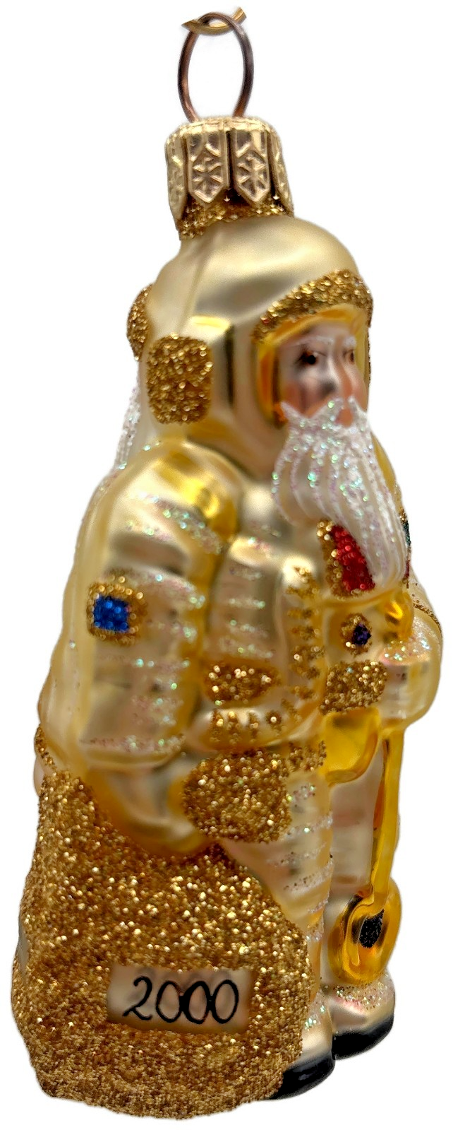 Patricia Breen Miniature Millennium Santa Gold Christmas Tree Ornament 99484