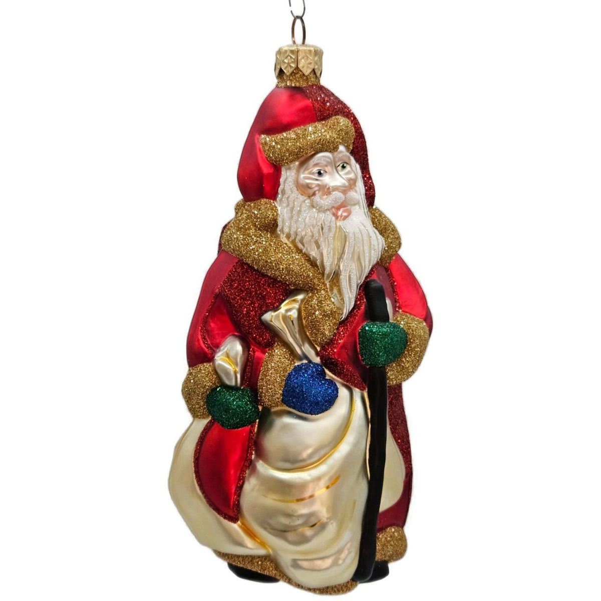 Patricia Breen Cubist Santa Claus Red Gold Accent Cubism Christmas Ornament 99072
