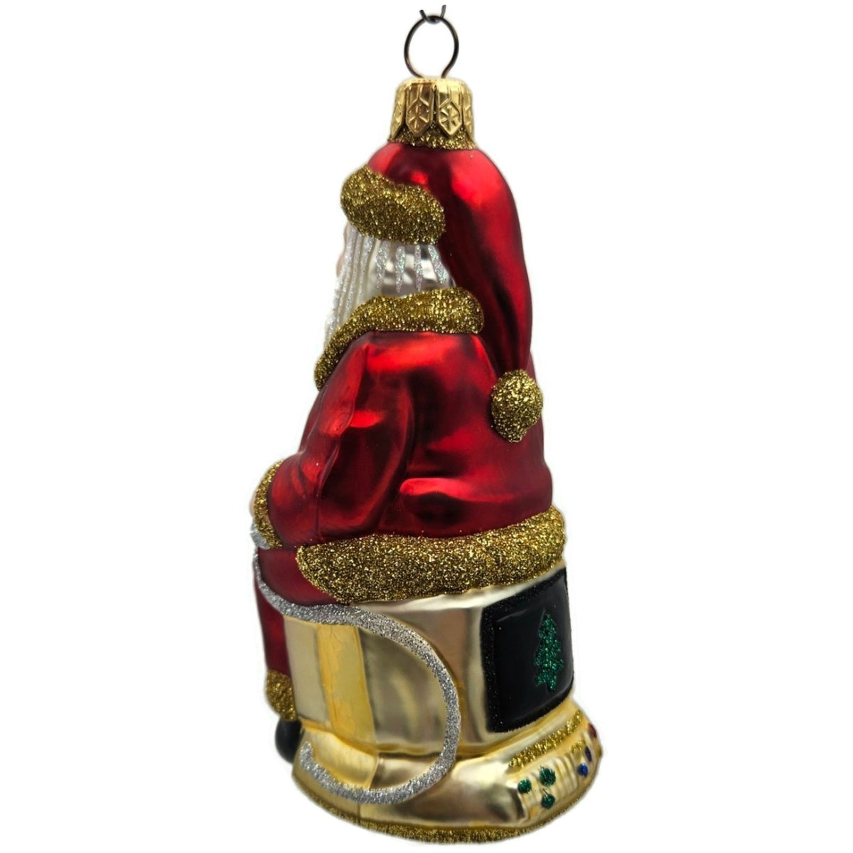 Patricia Breen Cyberspace Santa Red Gold Silver Mouse Christmas Ornament 97117