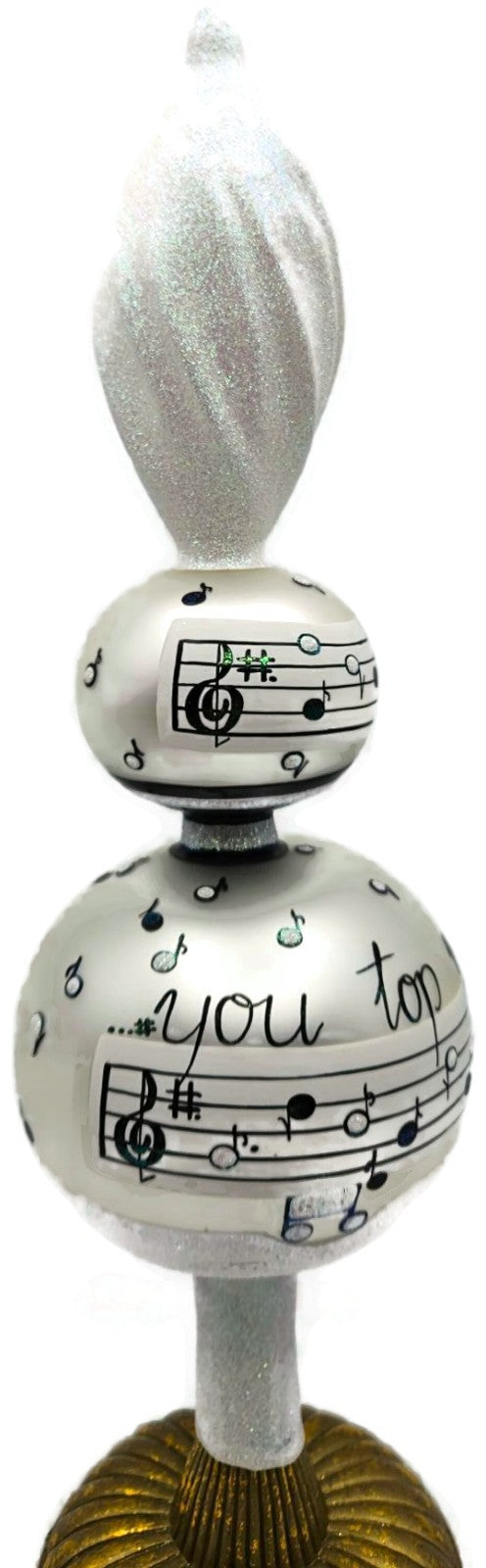 Patricia Breen You Top My List Finial Music Sheet Christmas Tree Topper 97860