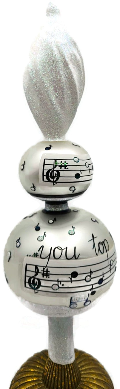 Patricia Breen You Top My List Finial Music Sheet Christmas Tree Topper 97860