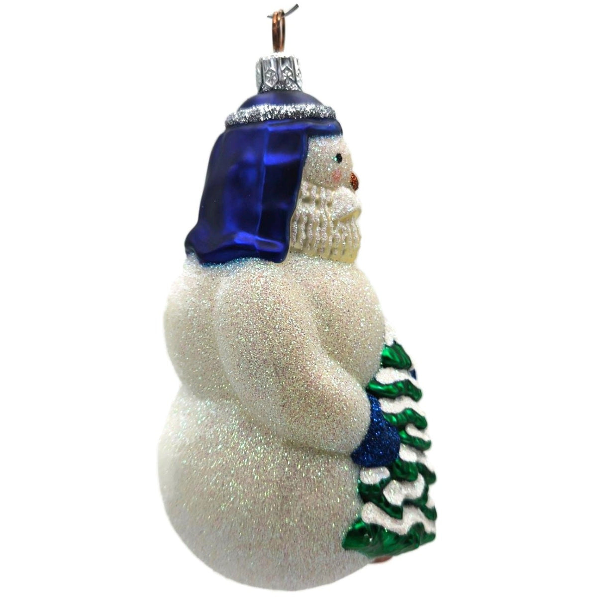 Patricia Breen Snow Joseph Blue Glittered Green White Christmas Ornament 20197