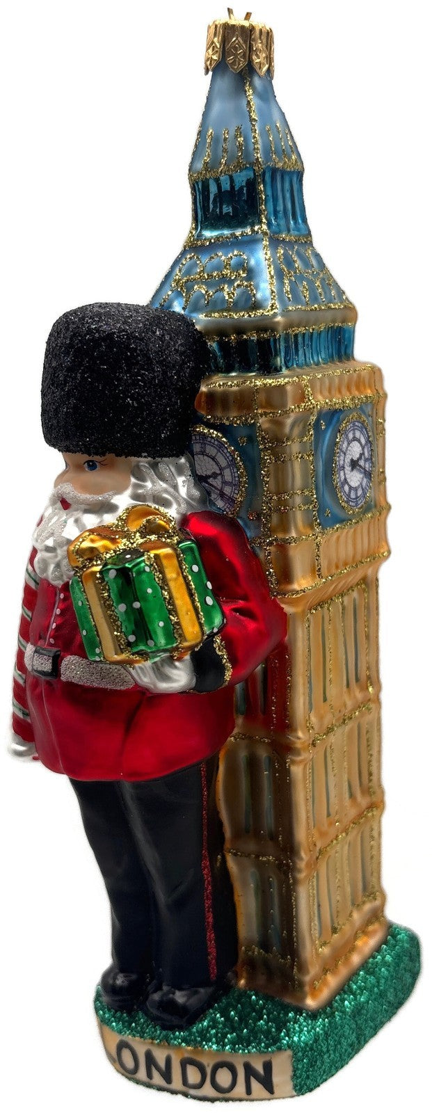 London Big Ben Palace Guard Santa Glass Christmas Ornament British England UK1