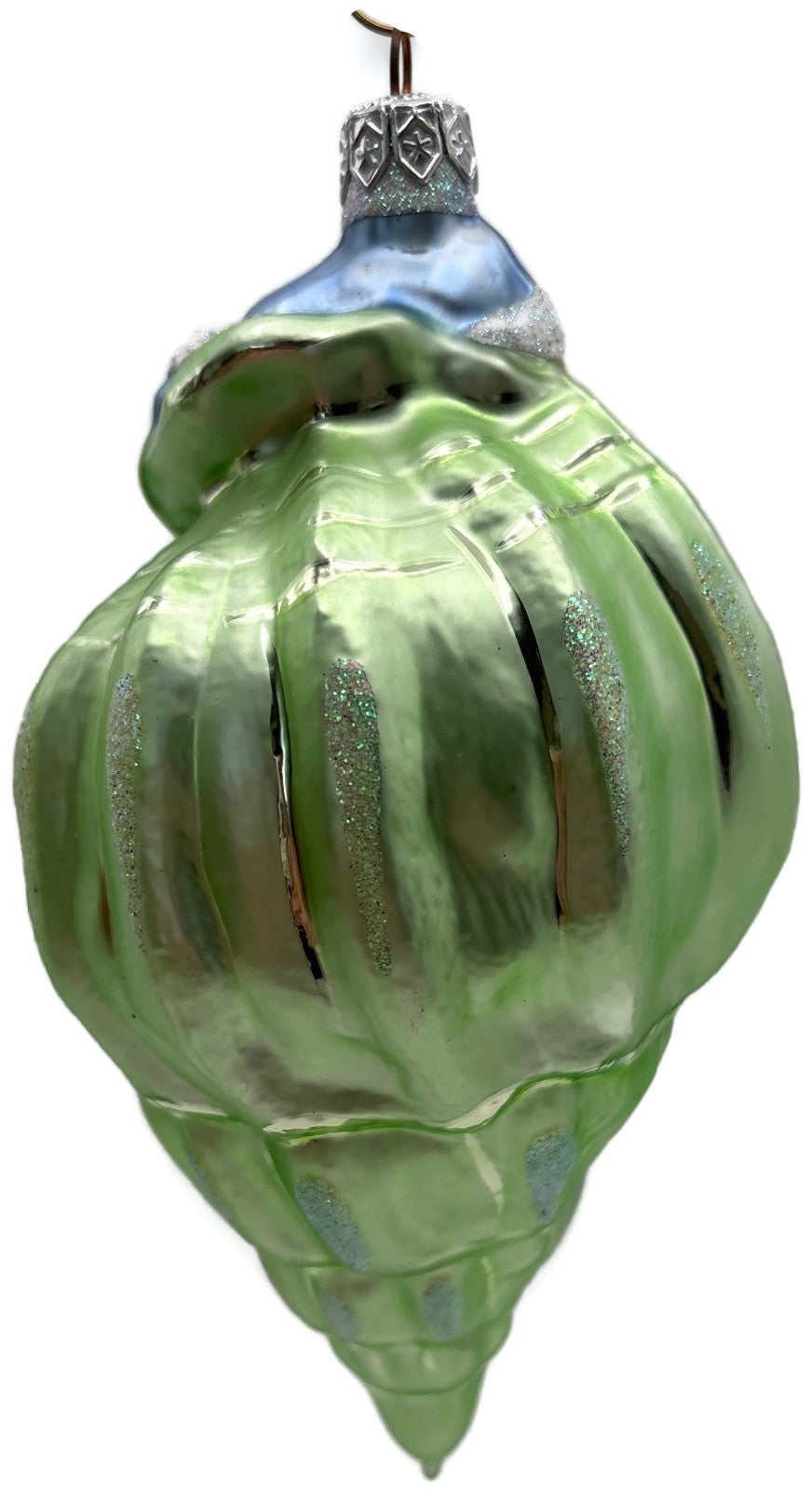 Patricia Breen Coastal Santa Green Seashell Aquatic Christmas Ornament 97103