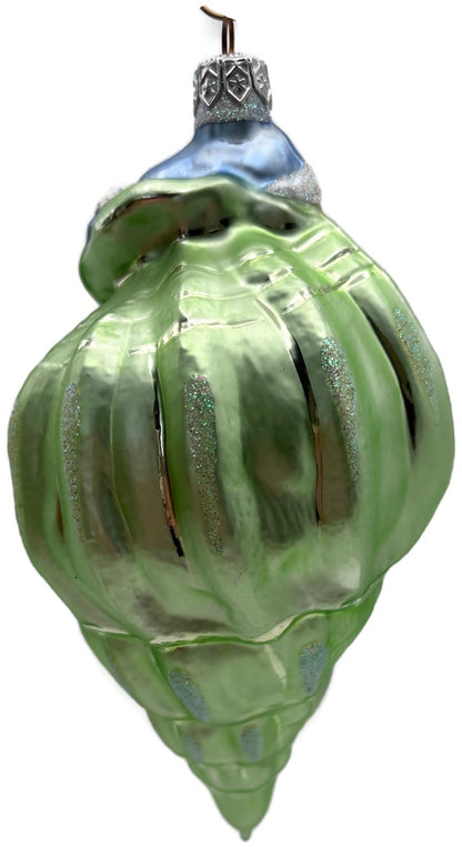 Patricia Breen Coastal Santa Green Seashell Aquatic Christmas Ornament 97103