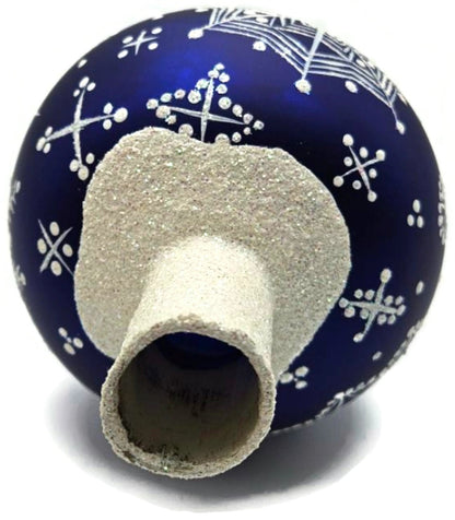 Patricia Breen Blizzard Finial 3 Ball Cobalt Blue Christmas Tree Topper 95829