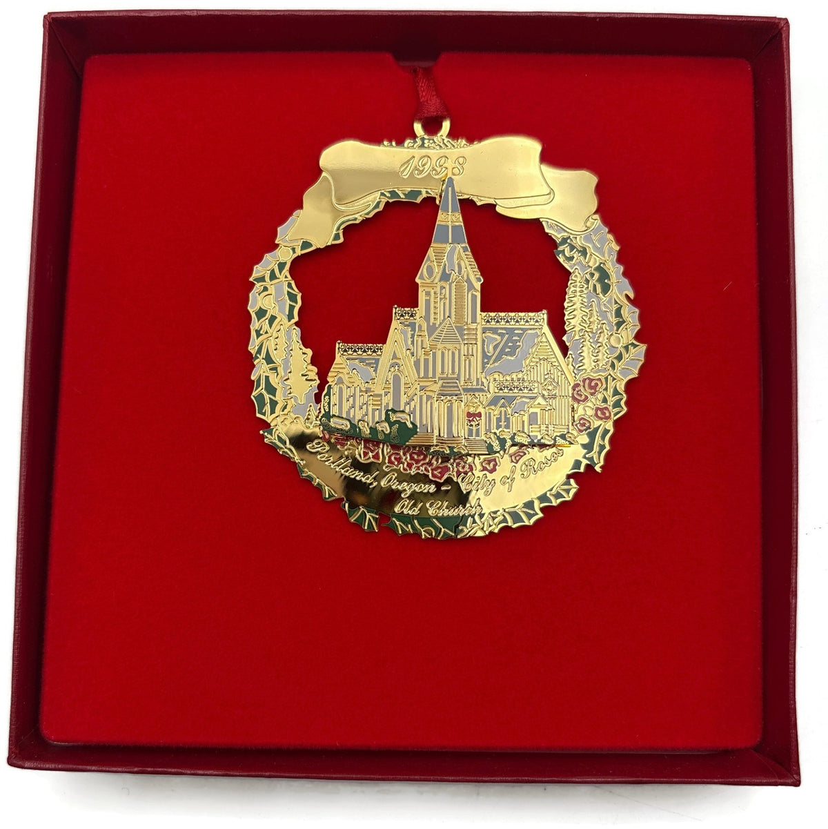 Portland Ornament 1998 The Old Church Gold Plated  Michael Allen Harrison CD0