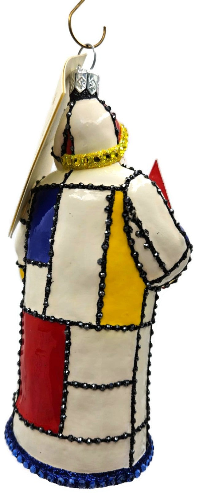 Patricia Breen De Stijl Santa Red Yellow Art Crystals Christmas Ornament 30074