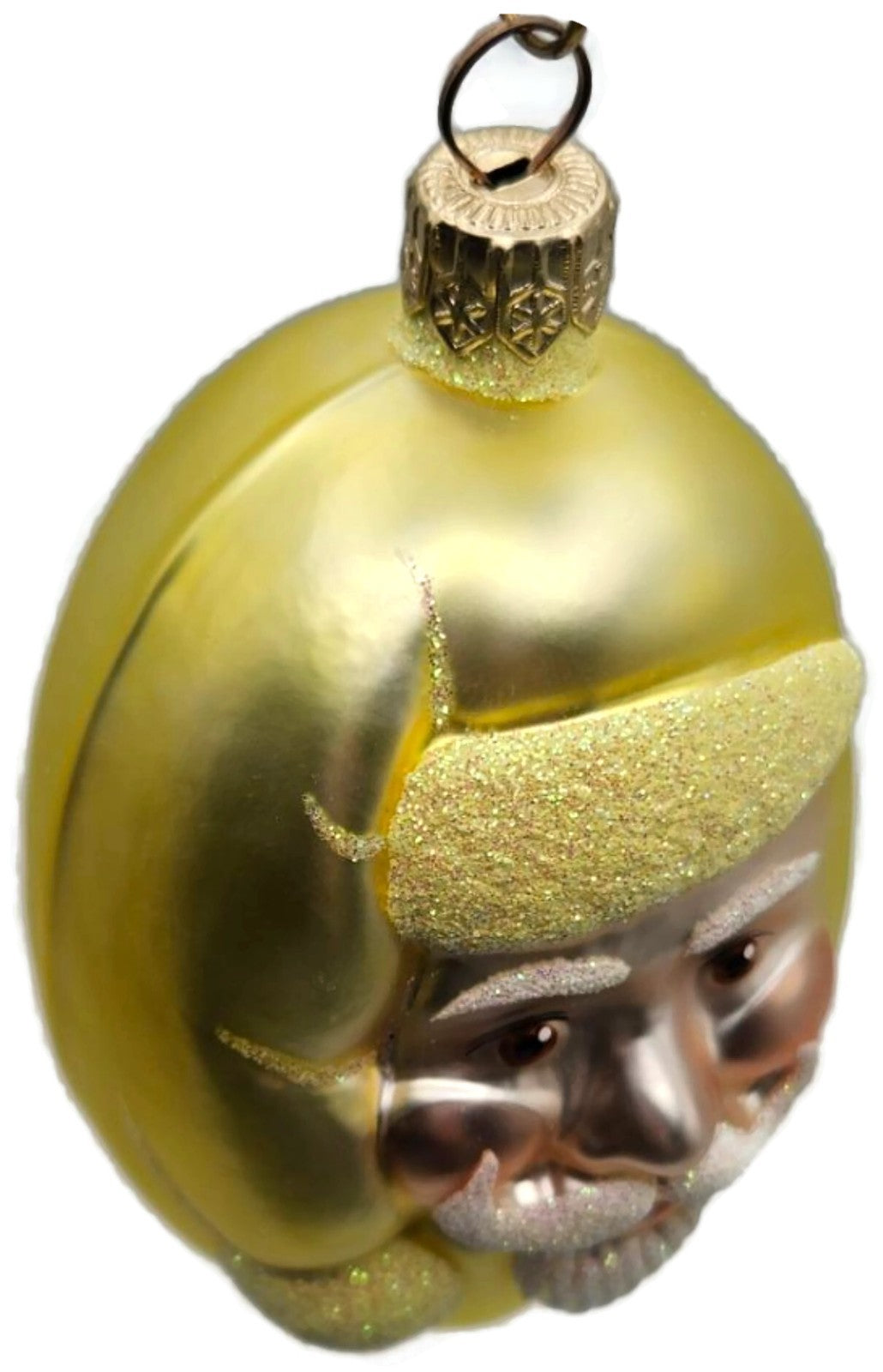Patricia Breen Jelly Bean Santa Claus Yellow Matte Christmas Tree Ornament 99168