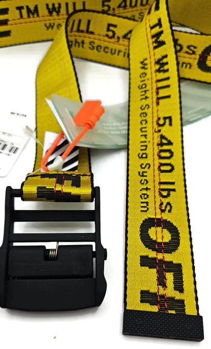 Off White c/o Virgil Abloh Industrial Belt Yellow 5400 lbs Webbing NWT7