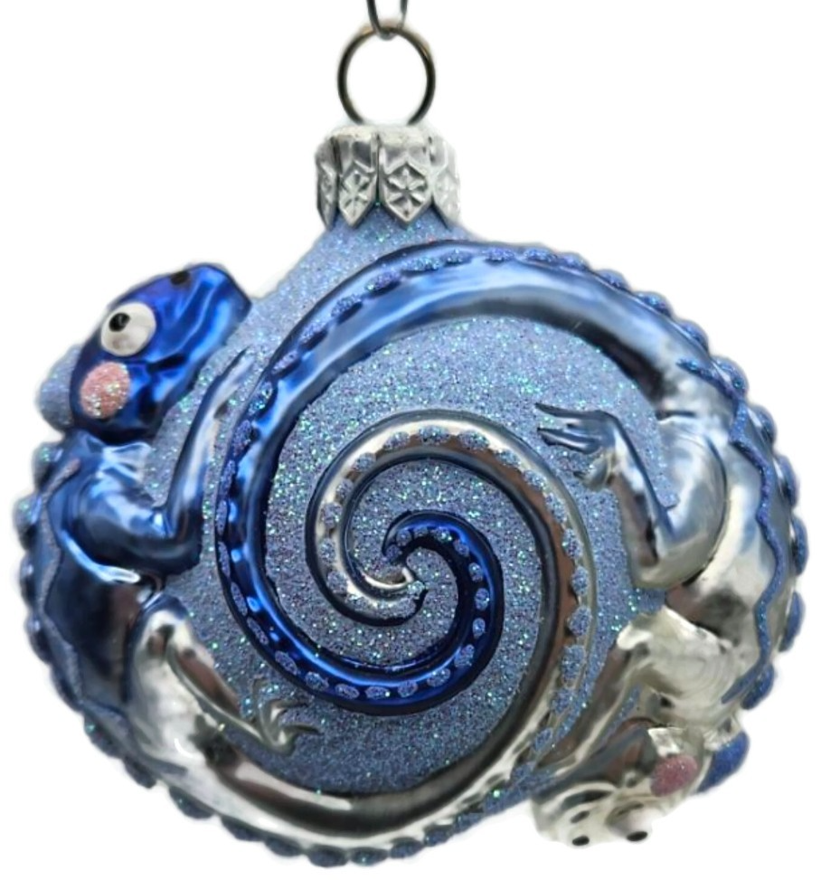 Patricia Breen Once Again for James Blue Chameleon Christmas Tree Ornament 26670