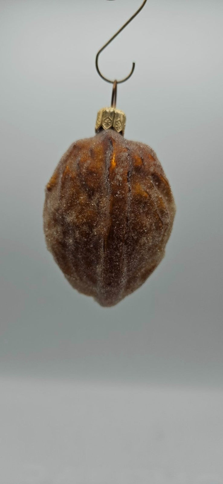 Christopher Radko Sugared Walnut Glitter Glass Christmas Tree Ornament 98-464-010
