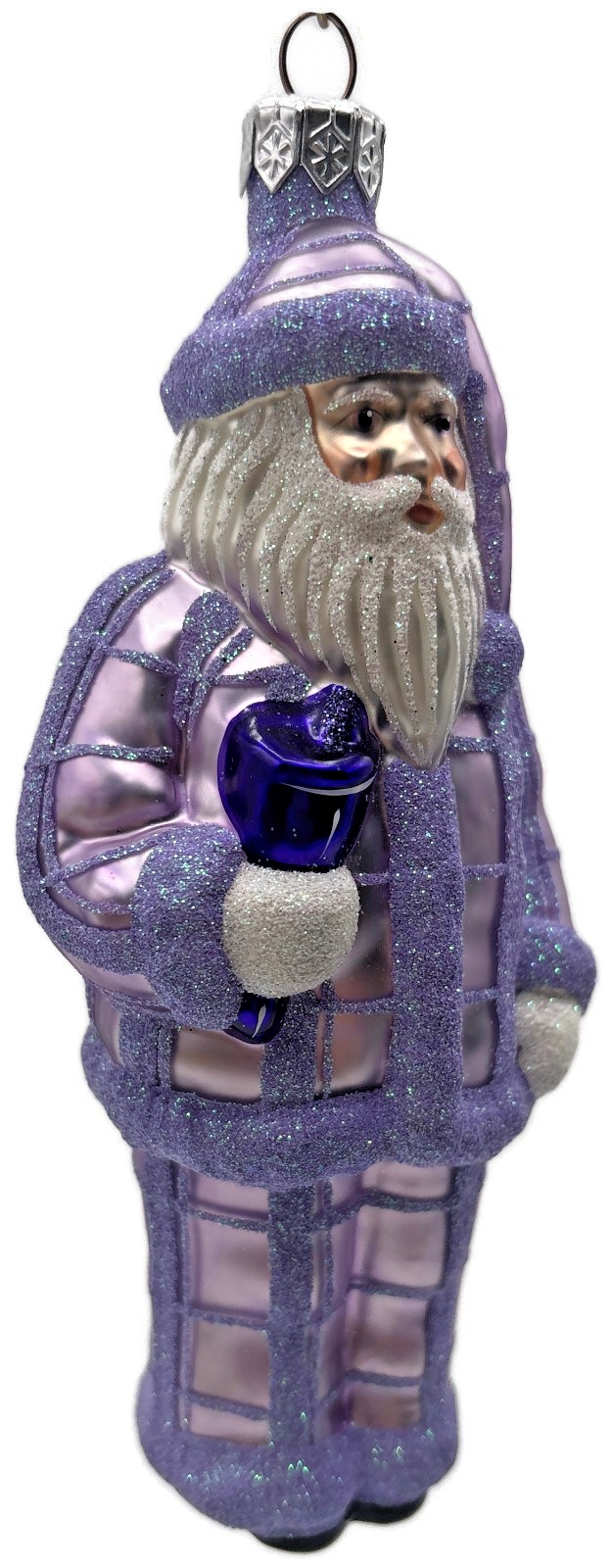 Patricia Breen Ring In The New Lavender Plaid Santa Christmas Ornament CATZ 97342