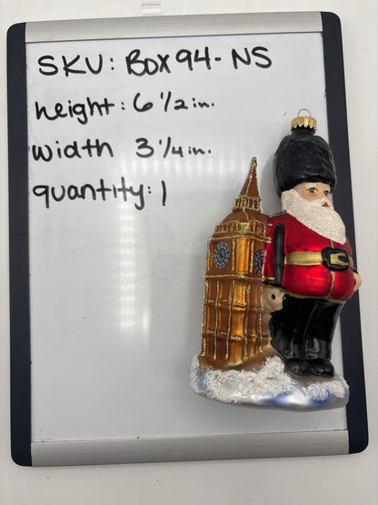 Krebs Glas Lauscha London Santa Guard And Big Ben Glass Christmas Tree Ornament10