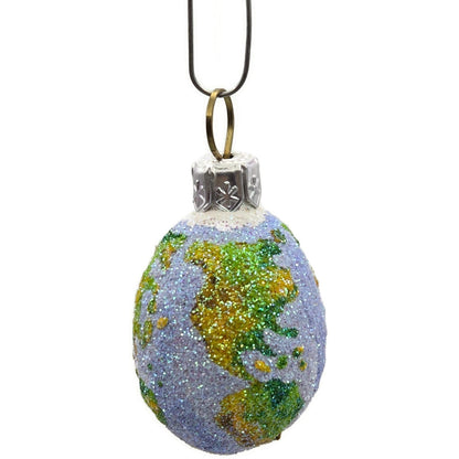 Patricia Breen Miniature Egg Worldly Earth Globe Blue Green Easter Ornament 273115