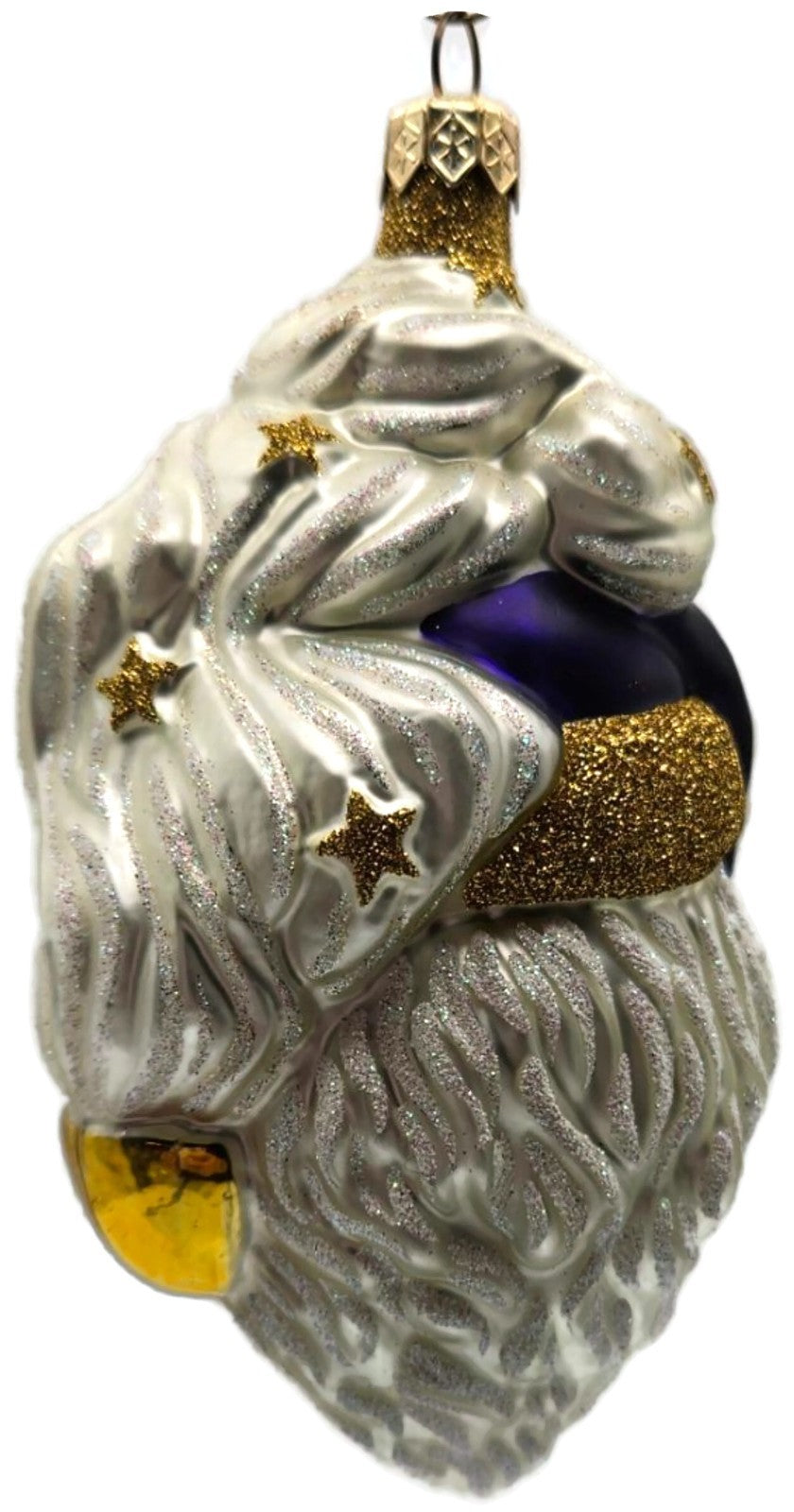 Patricia Breen Merry Olde Elf Purple Santa Head Stars Christmas Ornament 98296