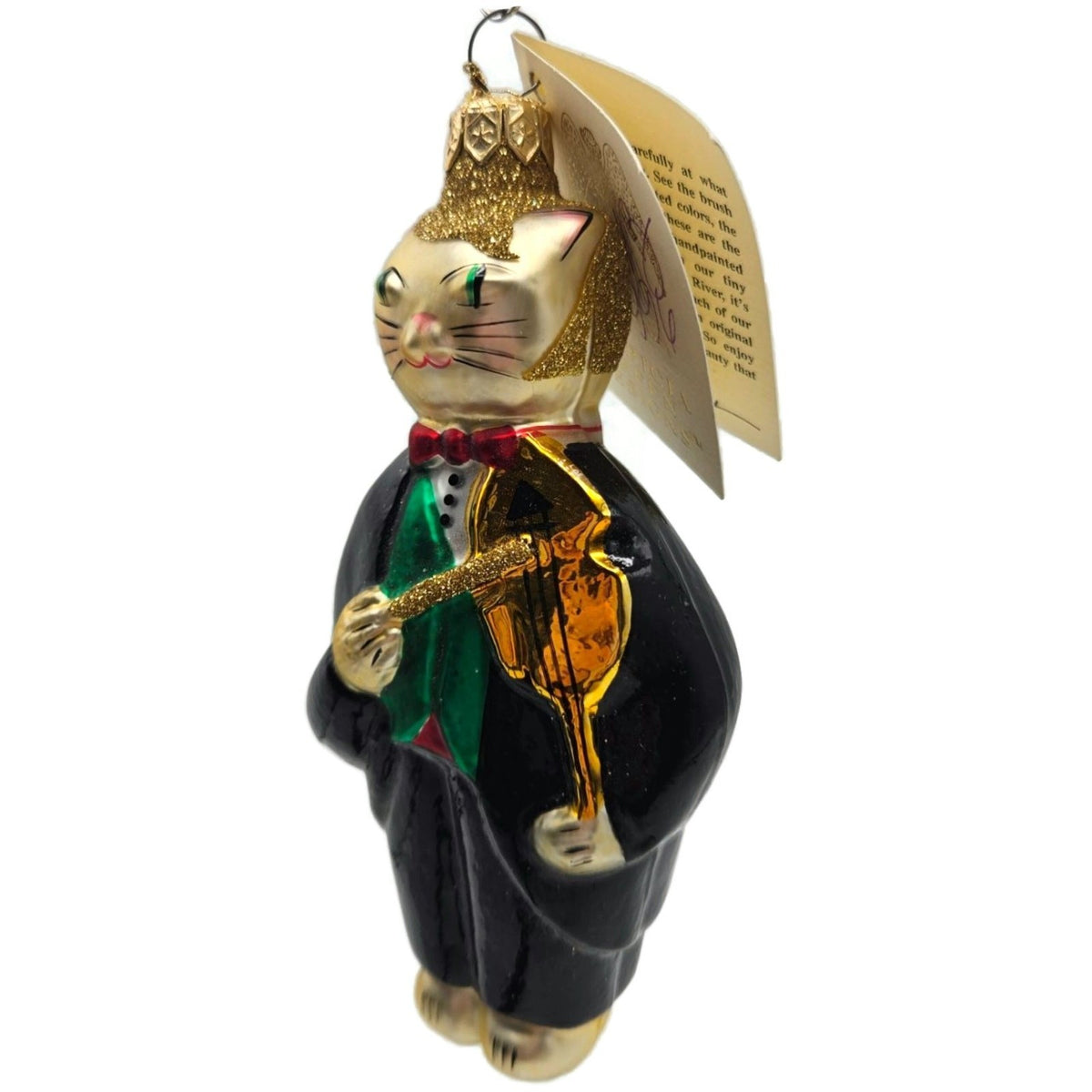 Patricia Breen Fiddling Cat Elvis Hey Diddle Diddle Christmas Ornament 95091
