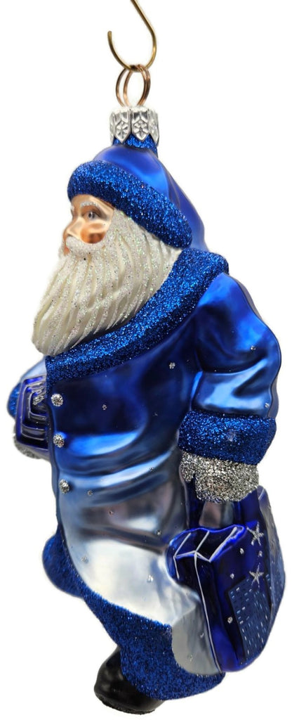 Patricia Breen City Santa Dawn Blue Silver Snowflakes Christmas Ornament9