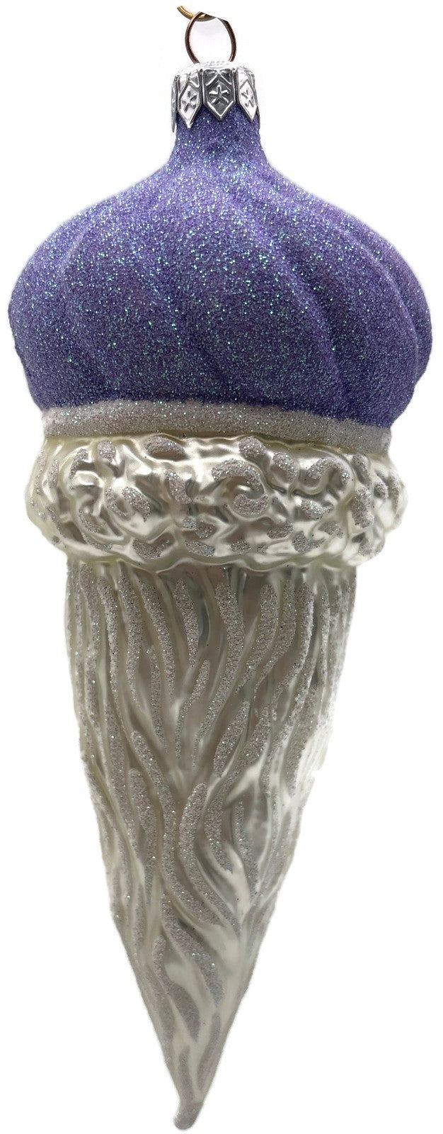 Patricia Breen Minsk Santa Claus Head Lavender Christmas Tree Ornament AIC 96354