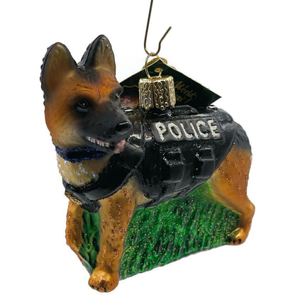 Old World Christmas K9 Police Dog Ornament Animal OWC Christmas Tree Decoration2