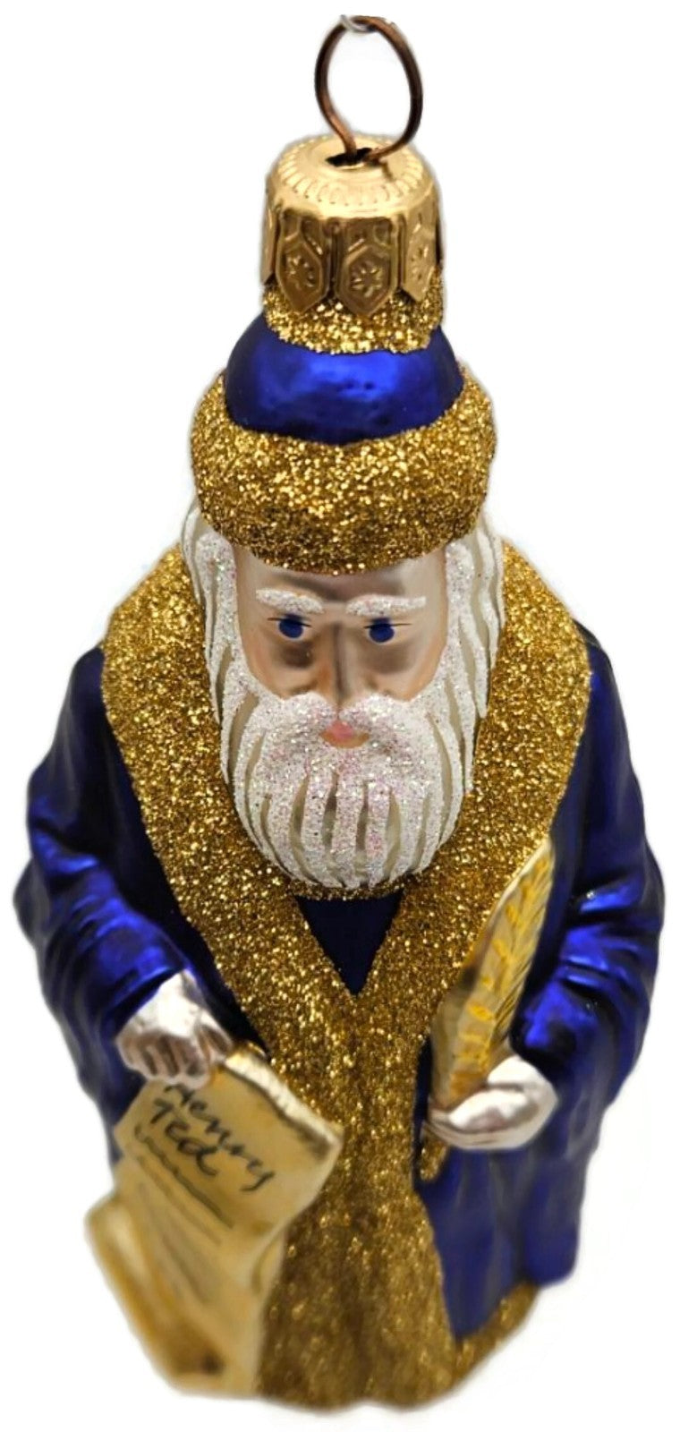Patricia Breen Making His List Blue Santa Christmas Ornament 9633 19963