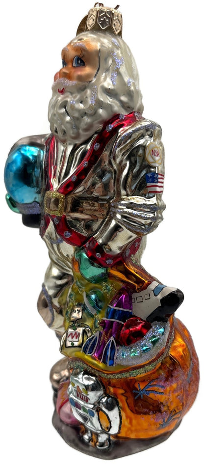Christopher Radko 2000 Moon Walker Astronaut Santa Glass Ornament 00 386 02