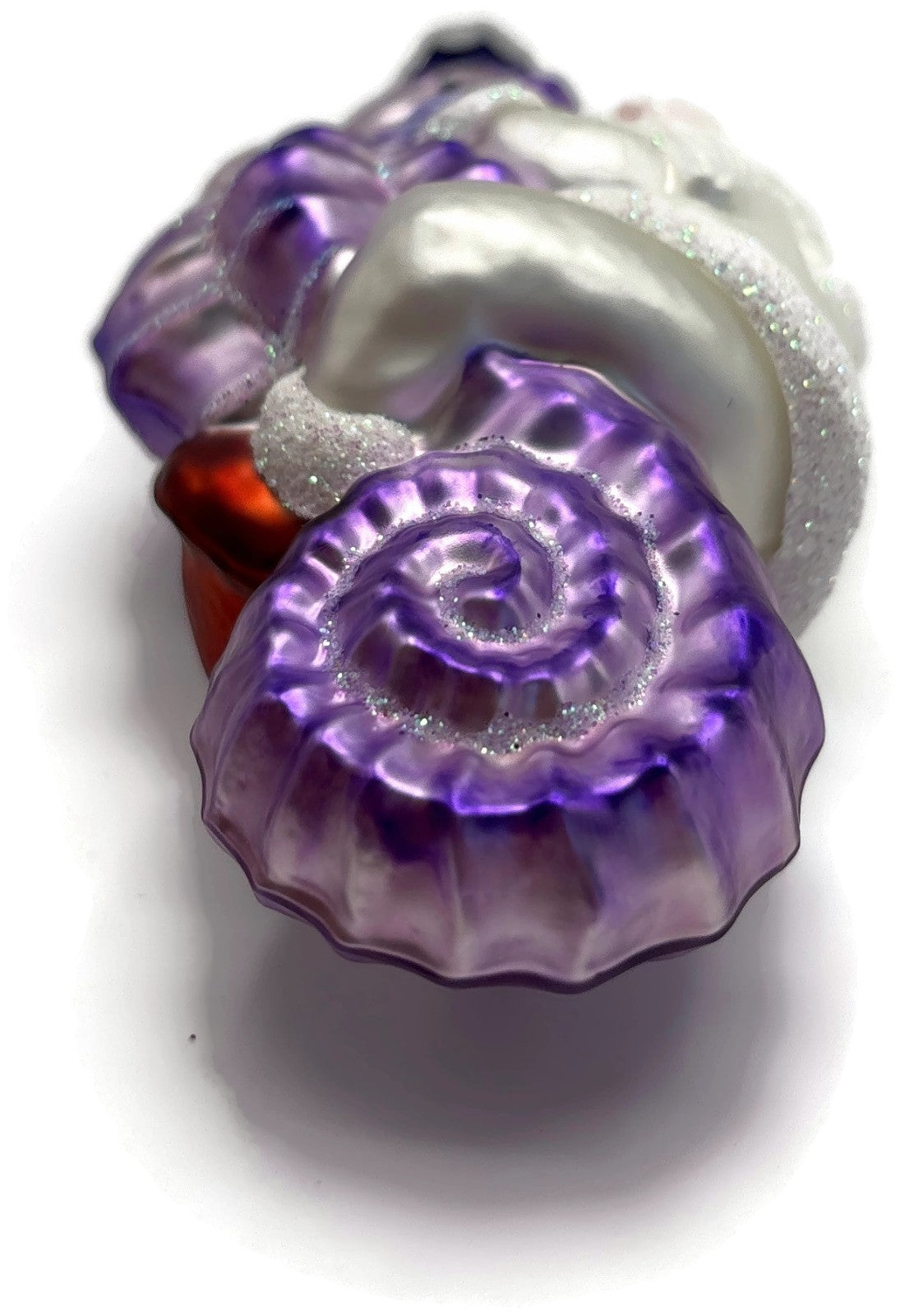 Patricia Breen Hi Ho Santa Purple Pearl Seahorse Glass Christmas Ornament 99149