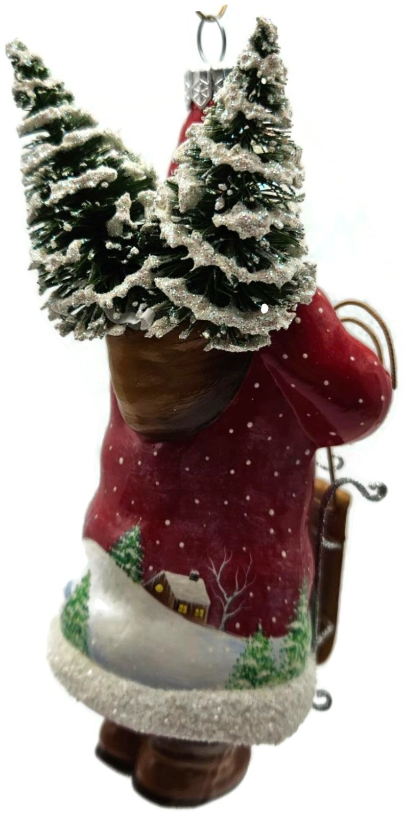 Patricia Breen Oakley Claus Sledding Children Red Christmas Tree Ornament 34323