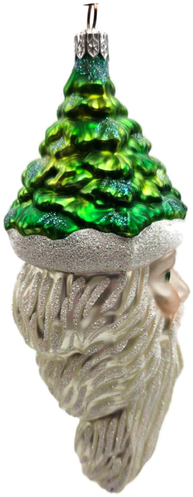 Patricia Breen Pere Noel Green Pearl Trim Santa Head Christmas Ornament 99224